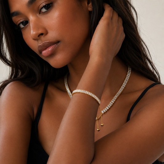 Baguette Slider Tennis Necklace