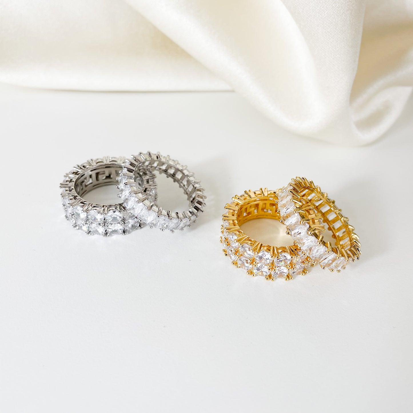 Double Eternity Band in 18K Plated Brass