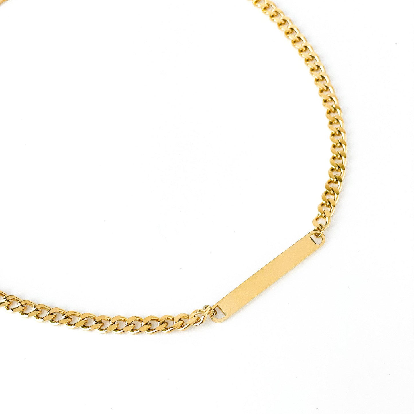ID Chain Necklace in 18K PVD Gold Plated Wilder Tag Necklace