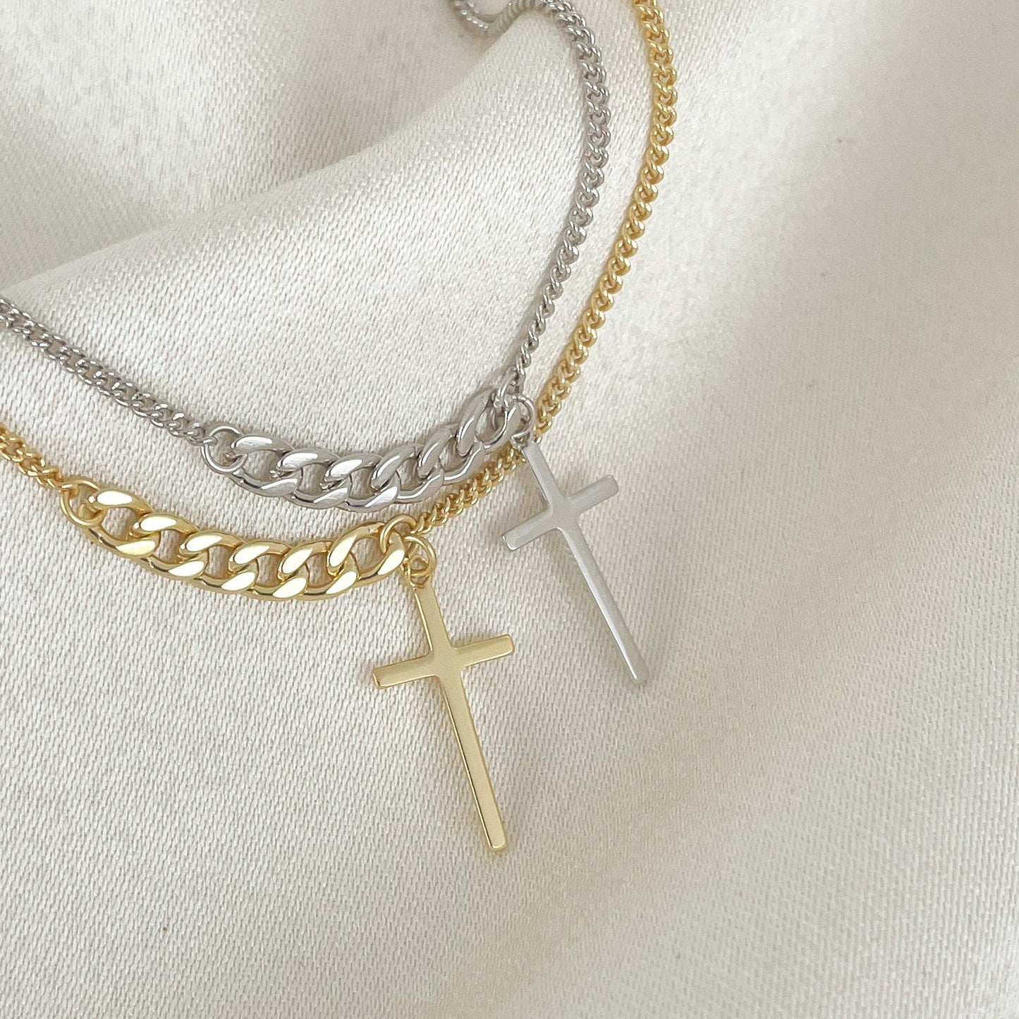 Gold Cross Necklace - Dos Nueve Studio