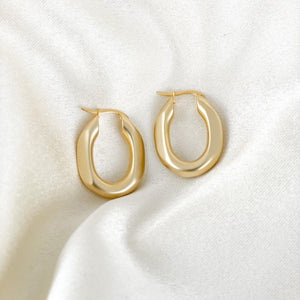 Gold Chunky Statement Hoop Earrings, Hoop earrings, Gold Earrings, Gold Hoops, Gift for Her, Chunky Earrings, Bold Hoop Earrings, 14K PVD Gold Plated