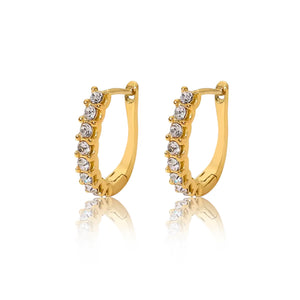 Crystal Hoop Earrings in 18K PVD Gold Plated 