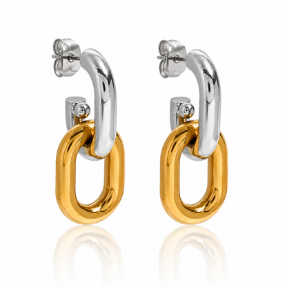 Isla Two tone Double Hoops