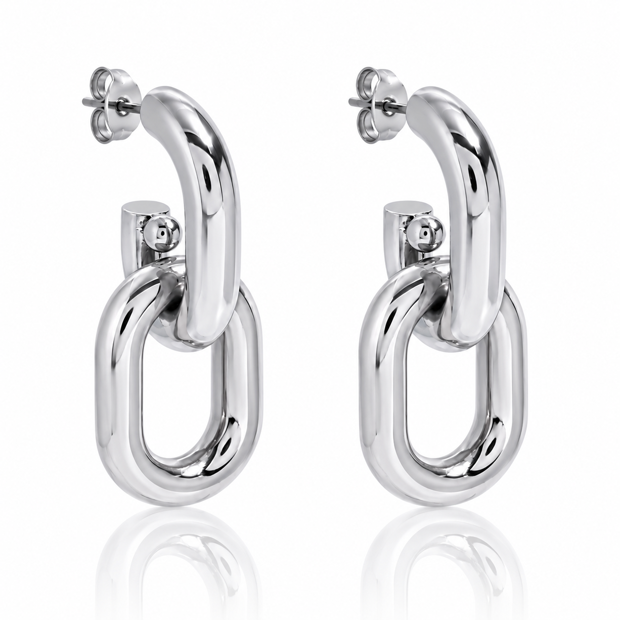 Isla Two tone Double Hoops