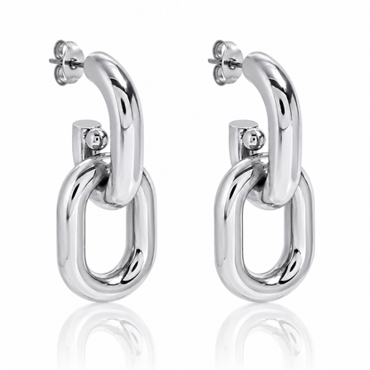 Isla Two tone Double Hoops