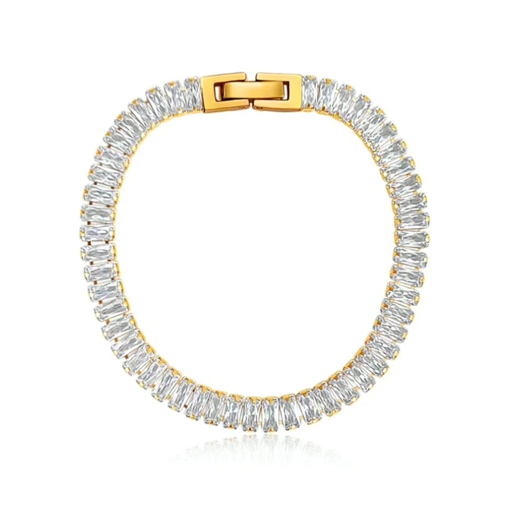 Baguette Cubic Zirconia Tennis Bracelet