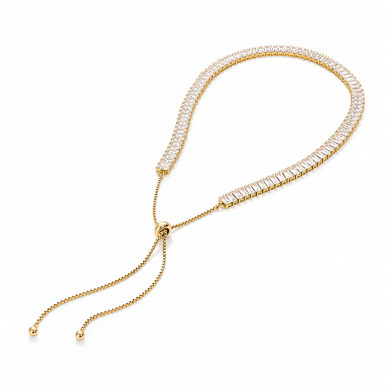 Baguette Slider Tennis Necklace