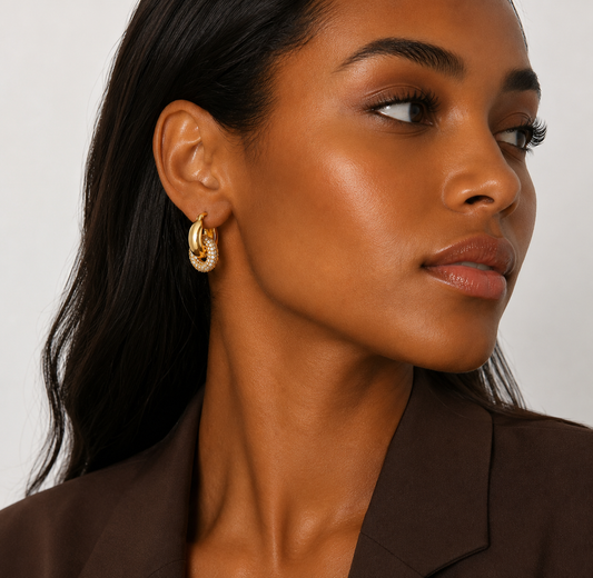 The Pave Interlock Hoop Earrings