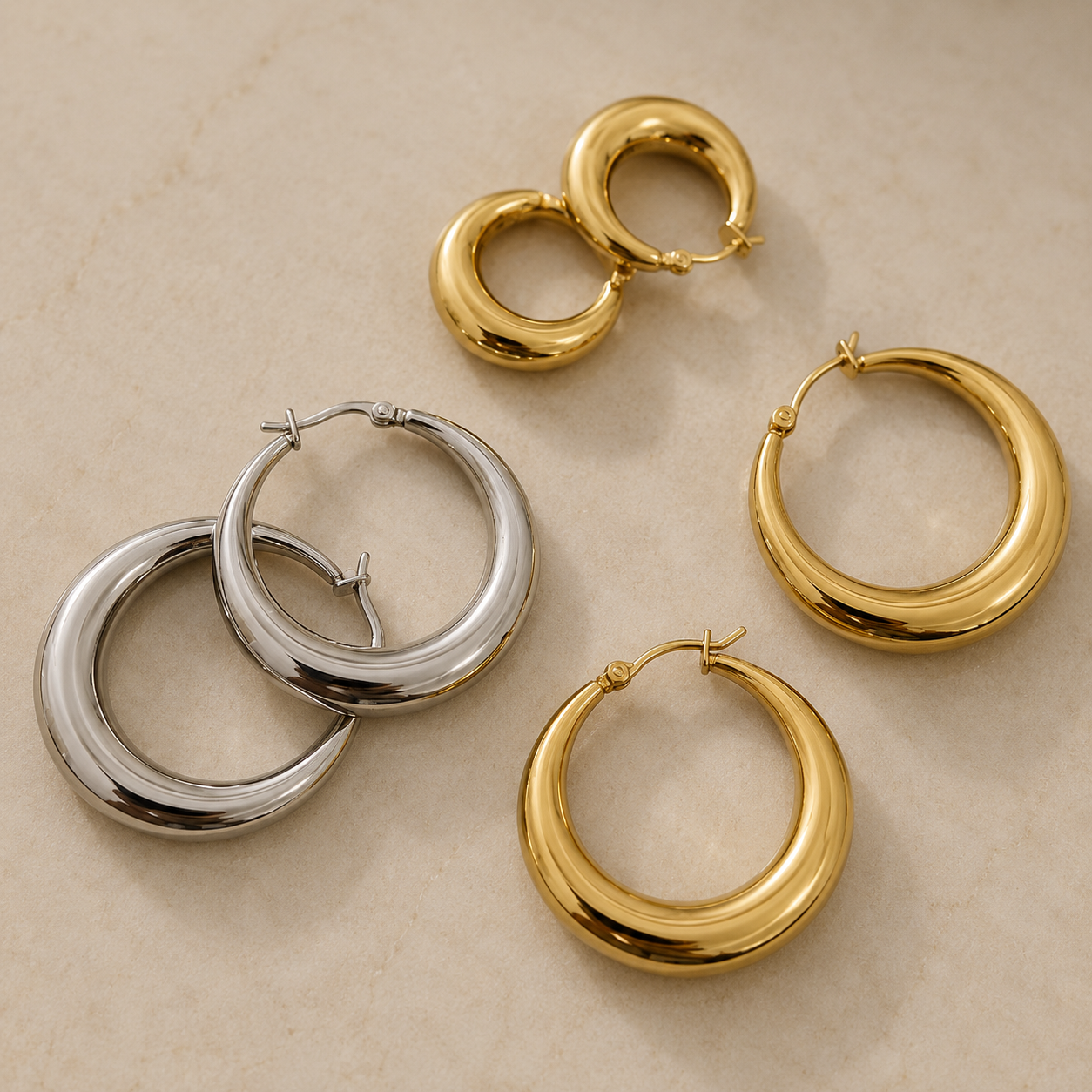 Alba Chunky Hoop Earrings
