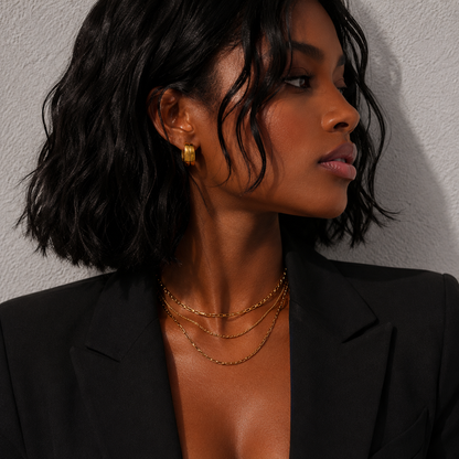 Chunky Square Huggie Hoops