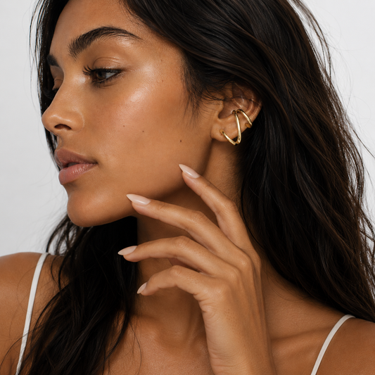 Gold Triplet Earrings
