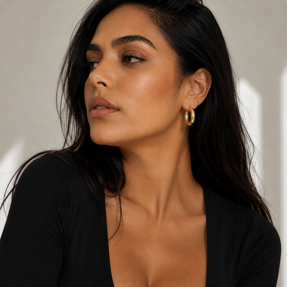 Gold Chunky Hoop Earrings