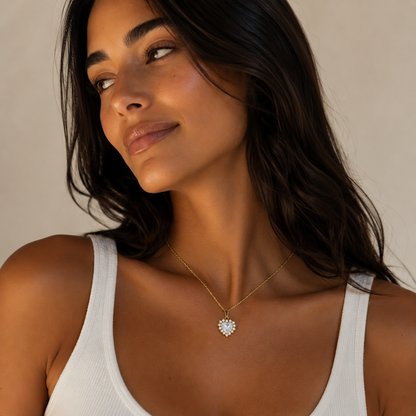 DeLuca Heart CZ Necklace