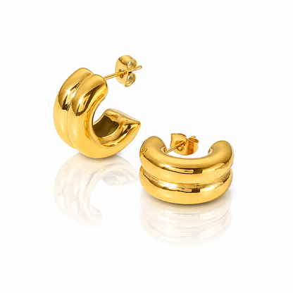 Chunky Double Hoops