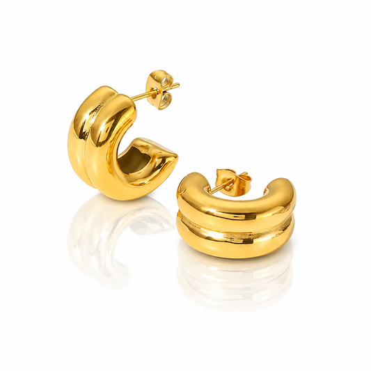 Chunky Double Hoops