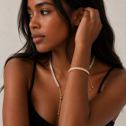 Baguette Slider Tennis Necklace
