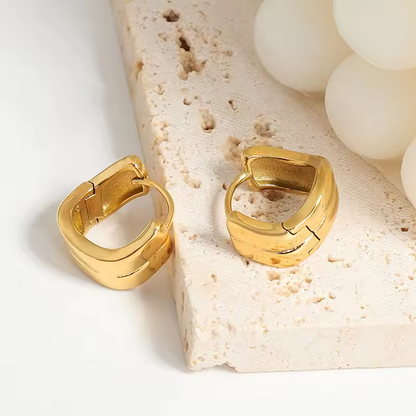 Chunky Square Huggie Hoops
