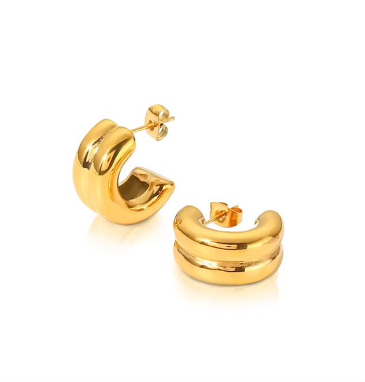 Chunky Double Hoops