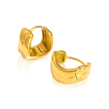 Chunky Square Huggie Hoops