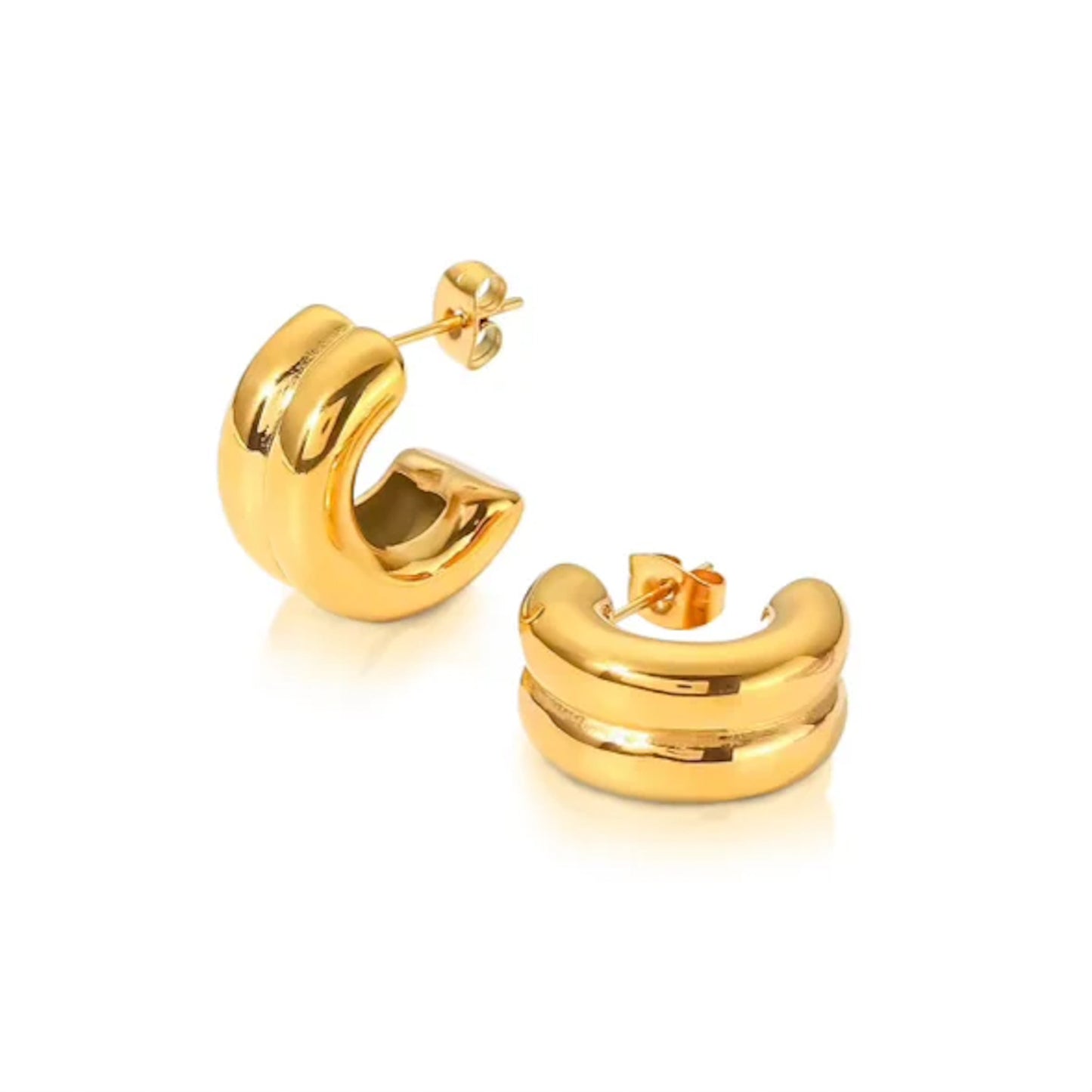 Chunky Double Hoops