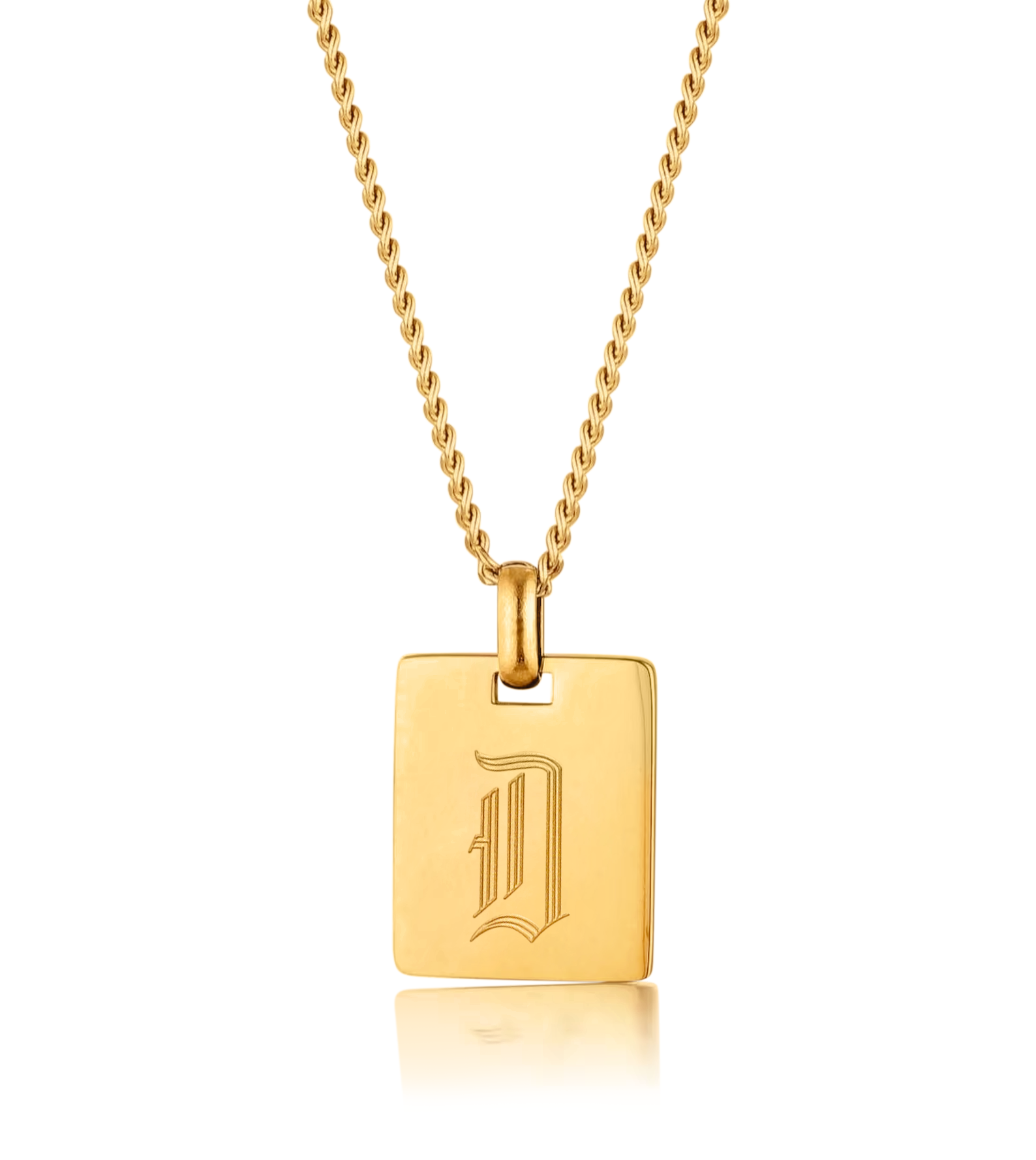 Half Stone Initial Necklace - The M Jewelers