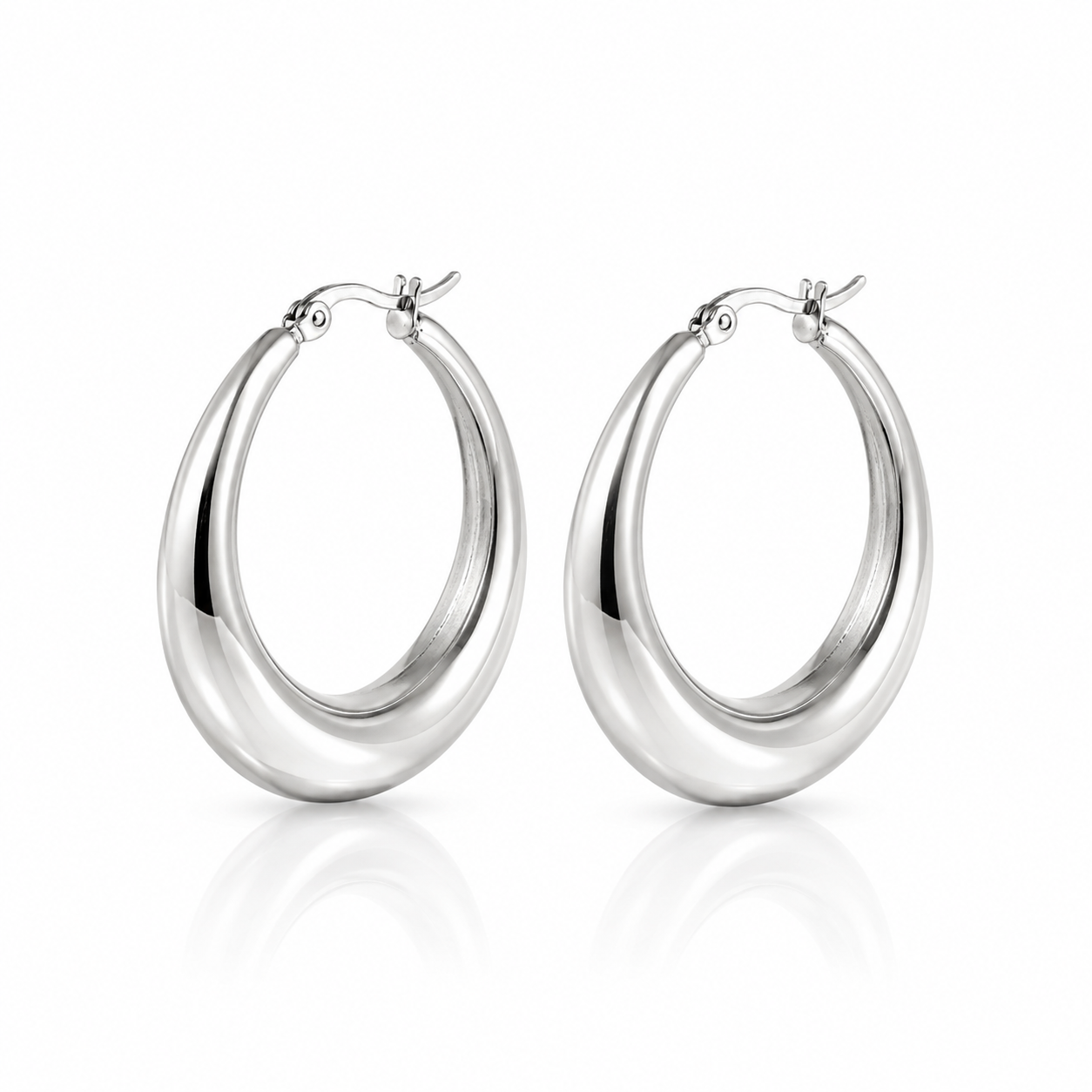 Siena Silver Hoop Earrings