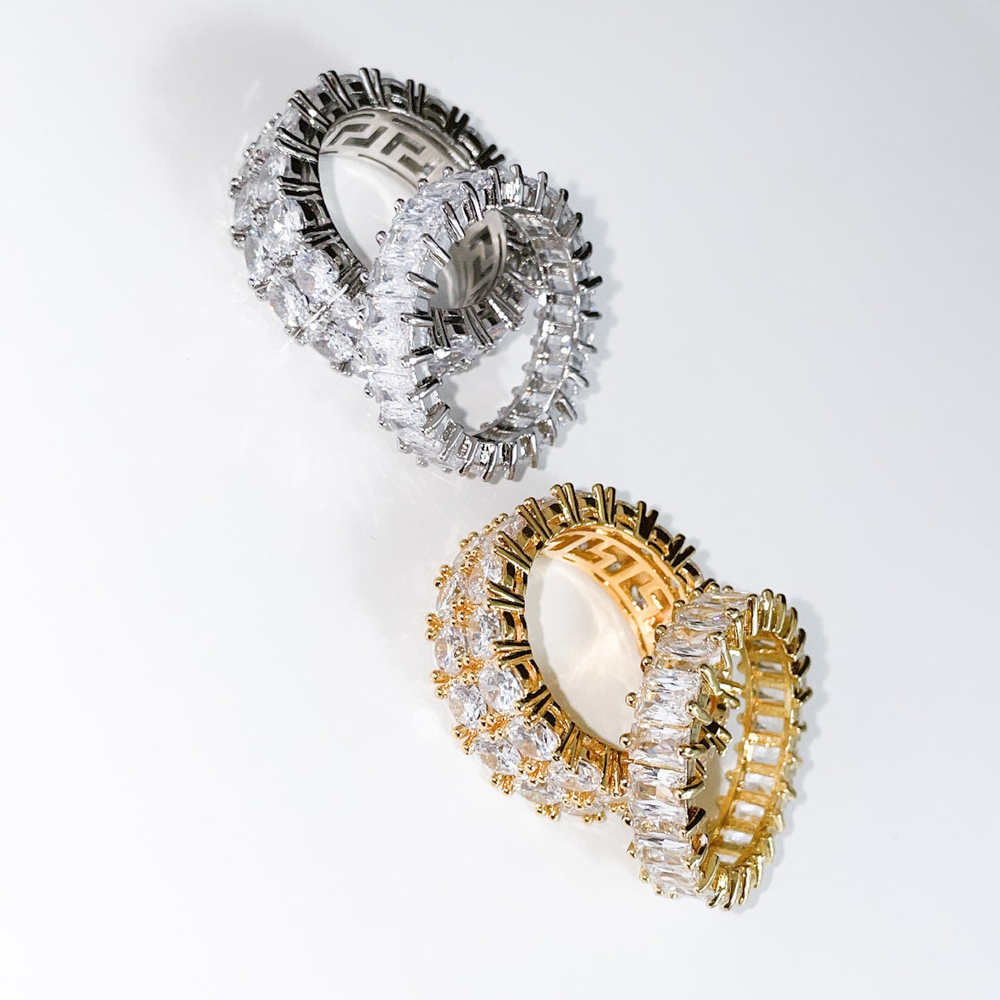 Cubic Zirconia Eternity Band Silver Ring