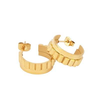 18K PVD Gold Plated Gold Hoop Earrings, Chunky Gold Hoops, Chunky Gold Earrings, Gold Filled Hoops, Chunky gold hoops, Gold Oval Hoops, Minimalist Hoops