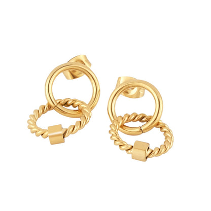 Double Hoop Drop Earrings