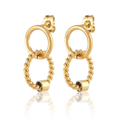 Double Hoop Drop Earrings