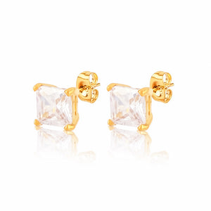 Cubic Zirconia Gold Studs Earrings in 18K PVD Gold Plated