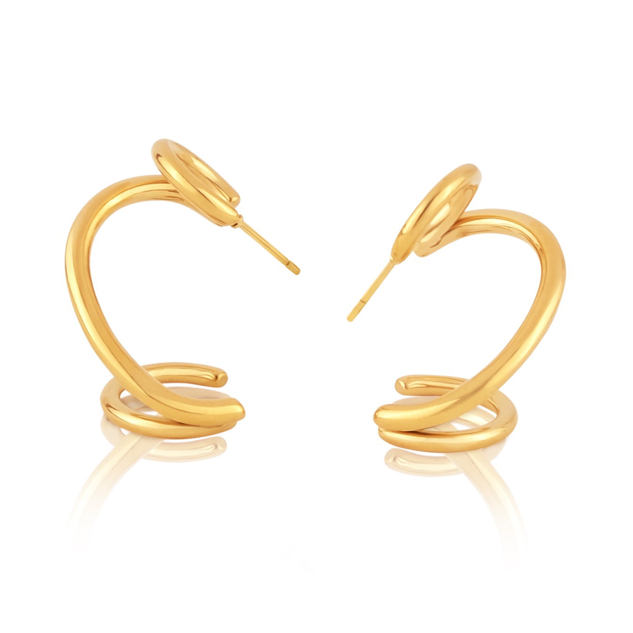 Gold Triplet Earrings