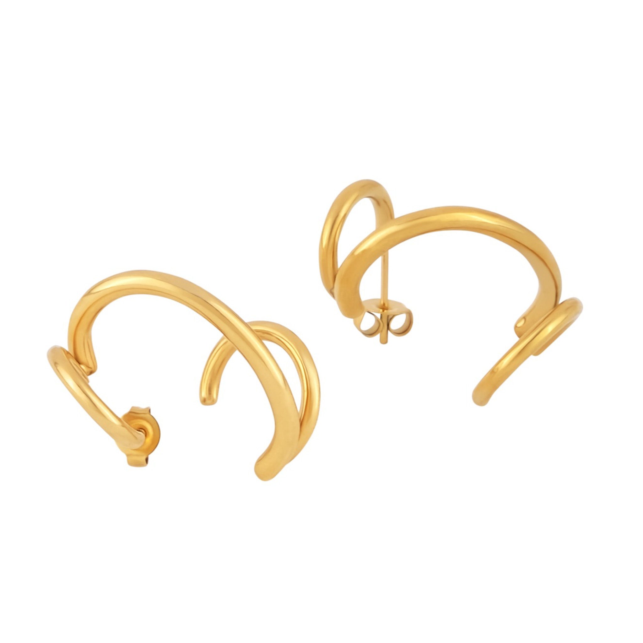Gold Triplet Earrings