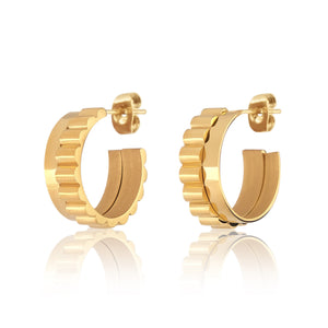 18K PVD Gold Plated Gold Hoop Earrings, Chunky Gold Hoops, Chunky Gold Earrings, Gold Filled Hoops, Chunky gold hoops, Gold Oval Hoops, Minimalist Hoops
