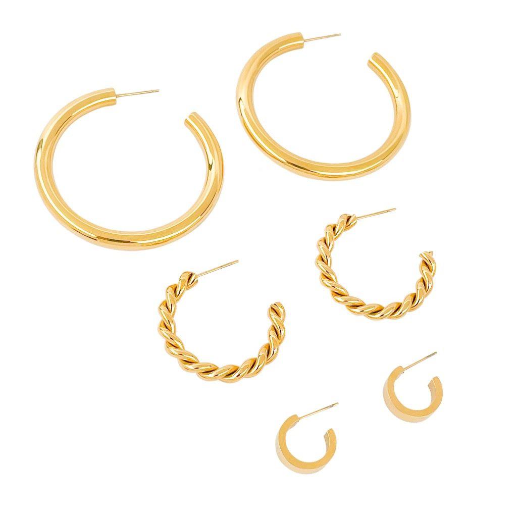 Small French Twist Hoop – Studs