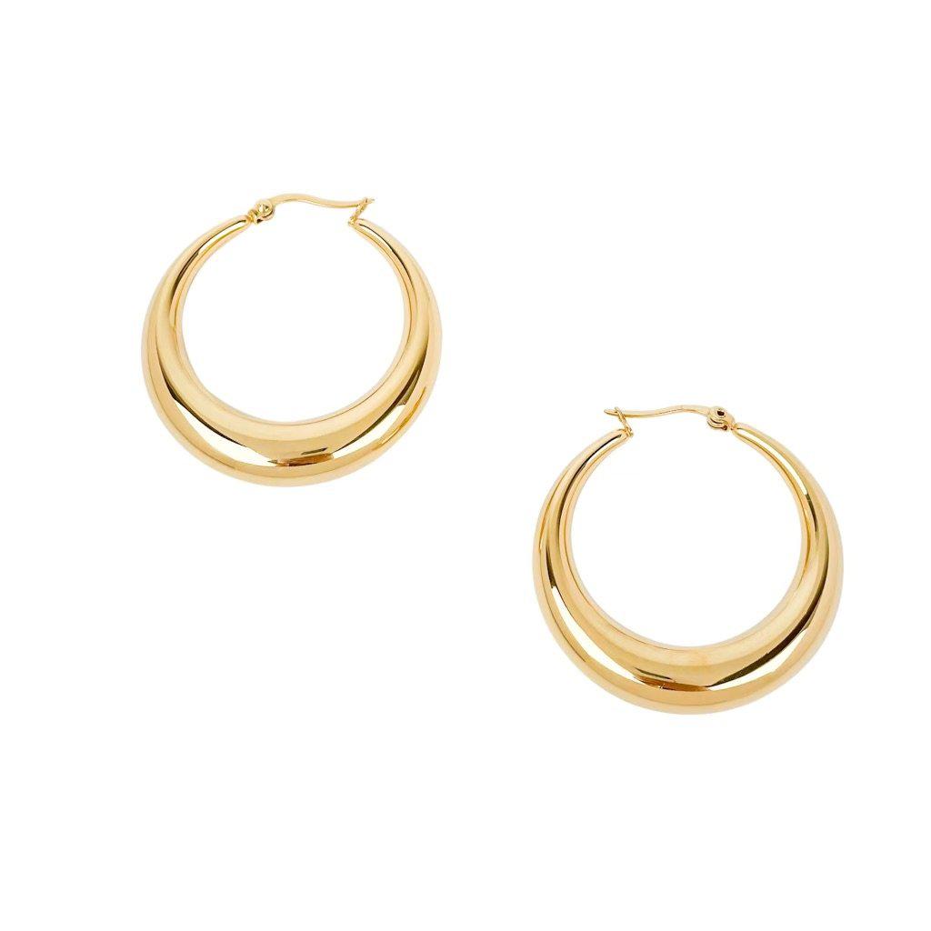 Gold Hoop Earrings in 18K PVD Gold Plated 