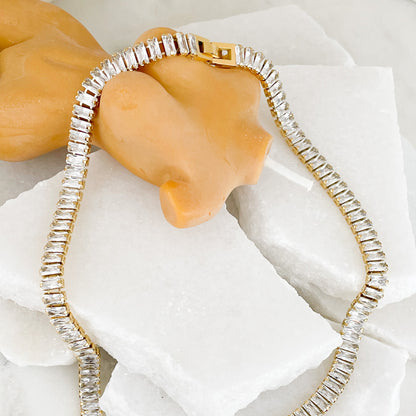 Baguette Cubic Zirconia Choker Necklace