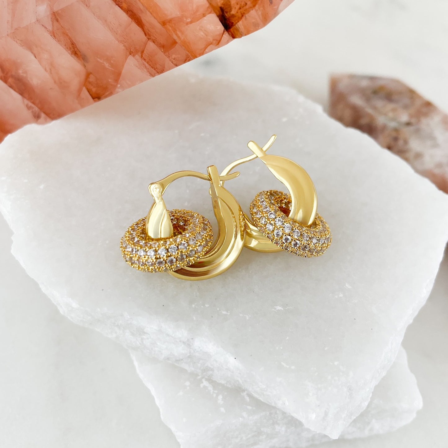The Pave Interlock Hoop Earrings