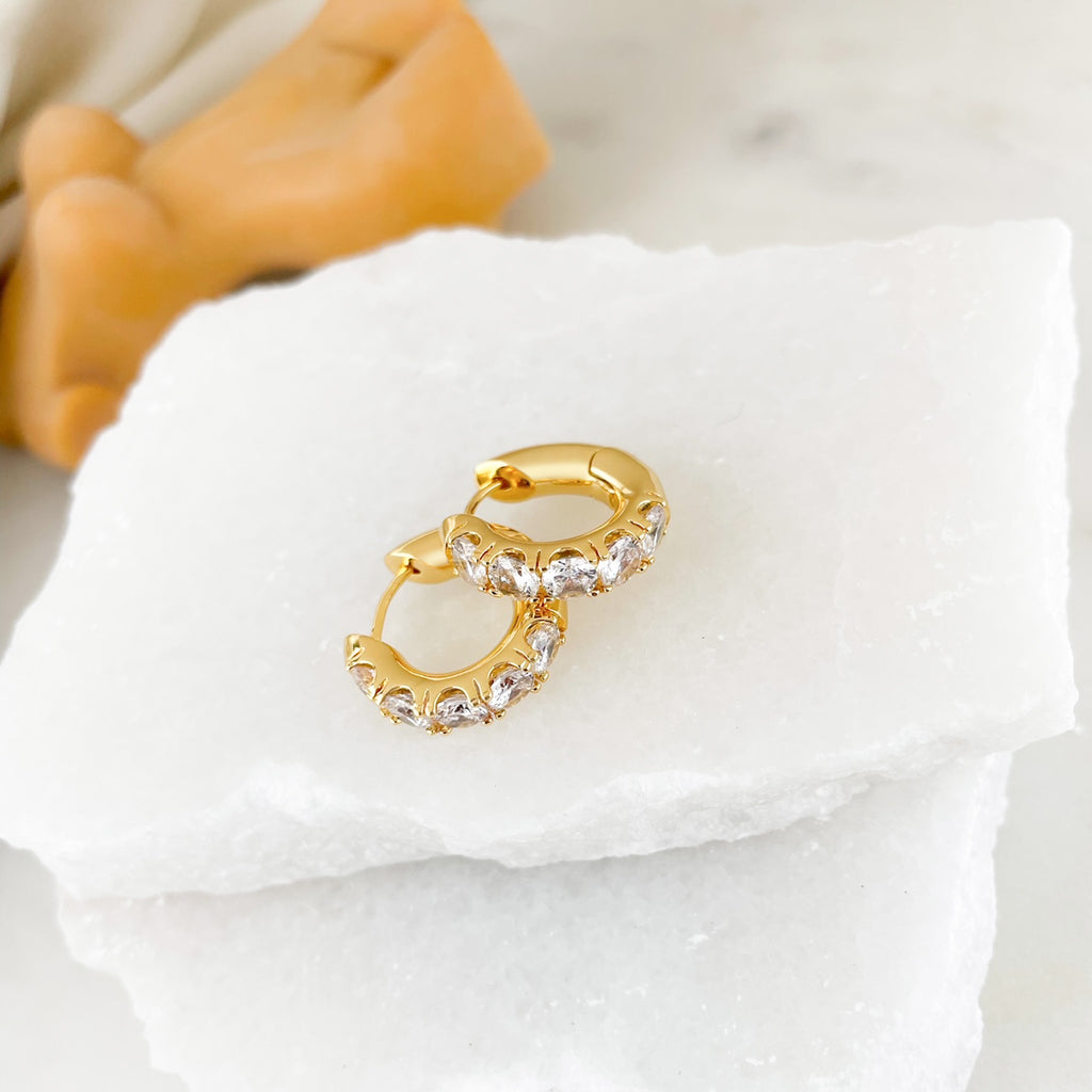 Cubic Zirconia Huggie Earrings