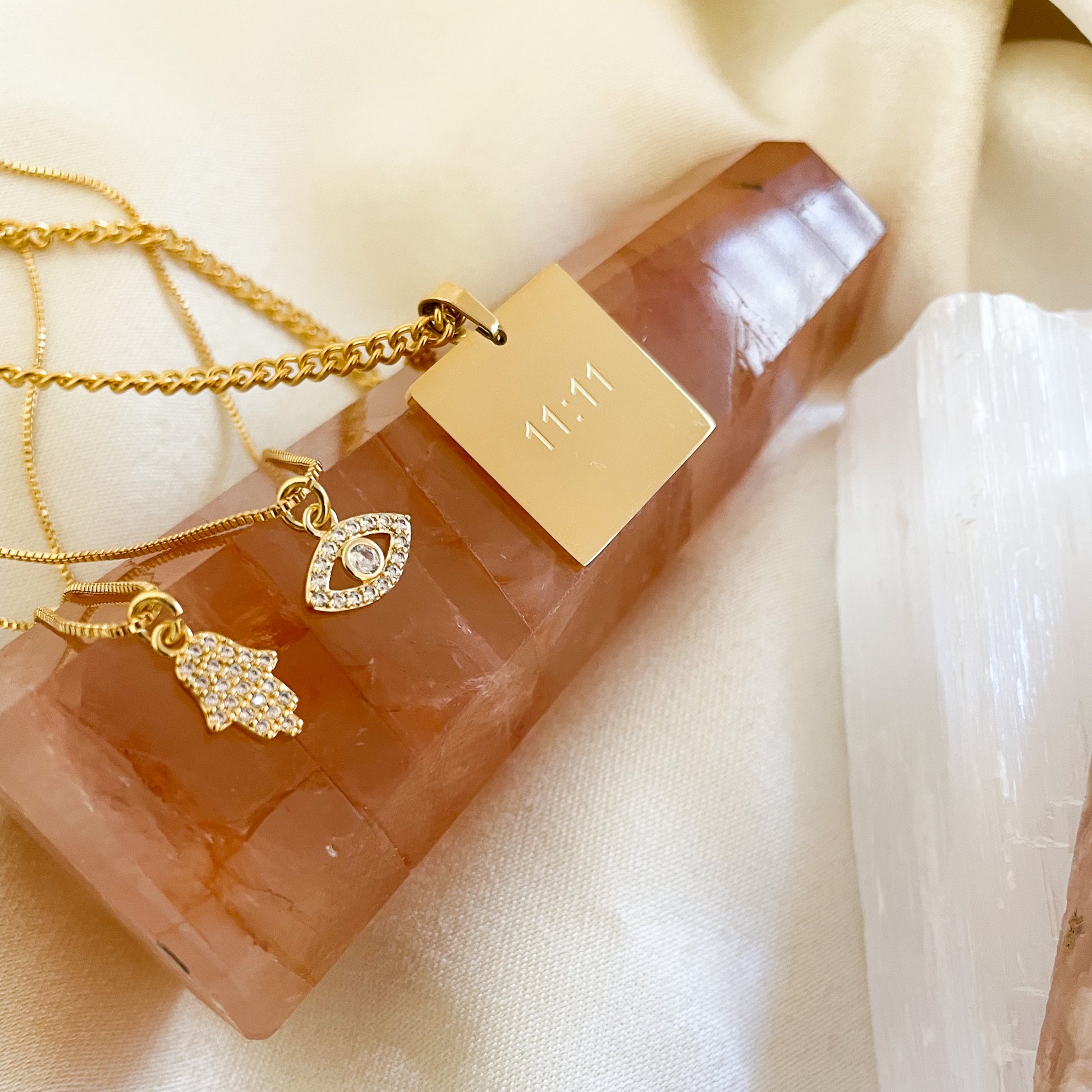 11:11 Spiritual Necklace, ANGEL NUMBER NECKLACE 11:11 Angel Number Necklace, 18k pvd Gold 