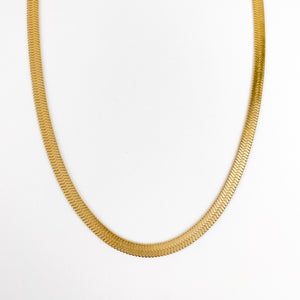 18K Gold Plated Herringbone Chain Necklace