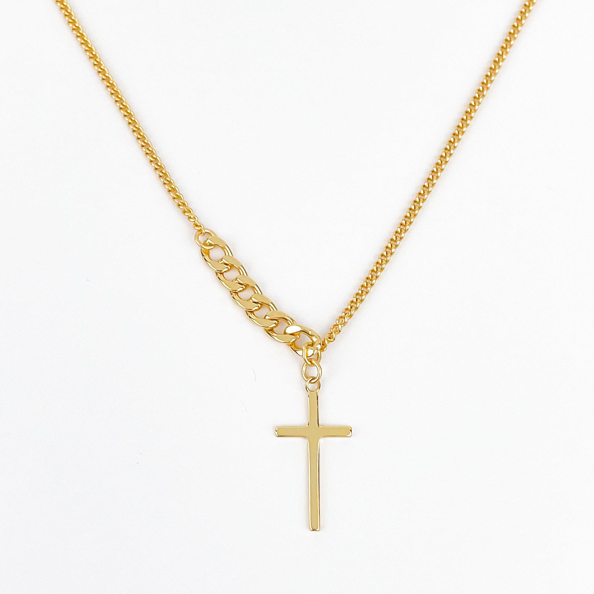 Gold Cross Necklace - Dos Nueve Studio
