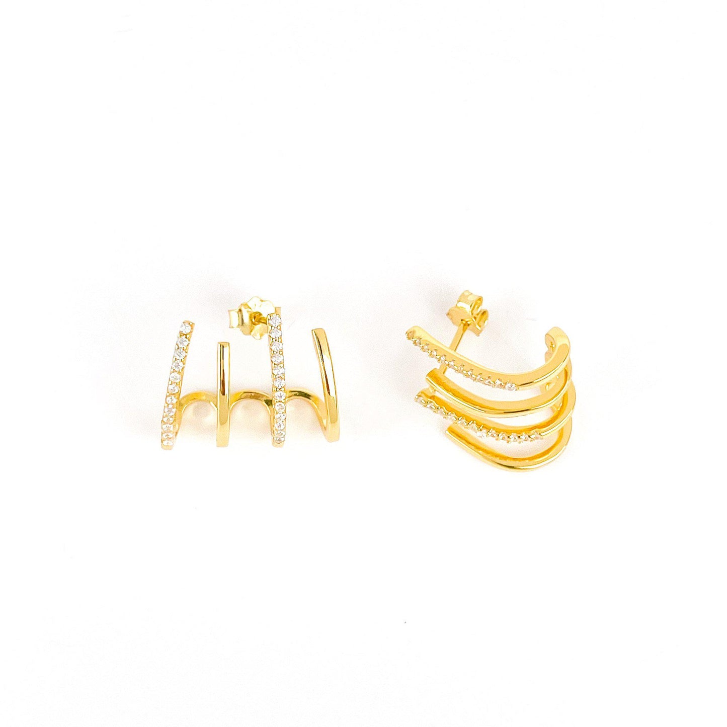 Crystal Cage Huggie Earrings