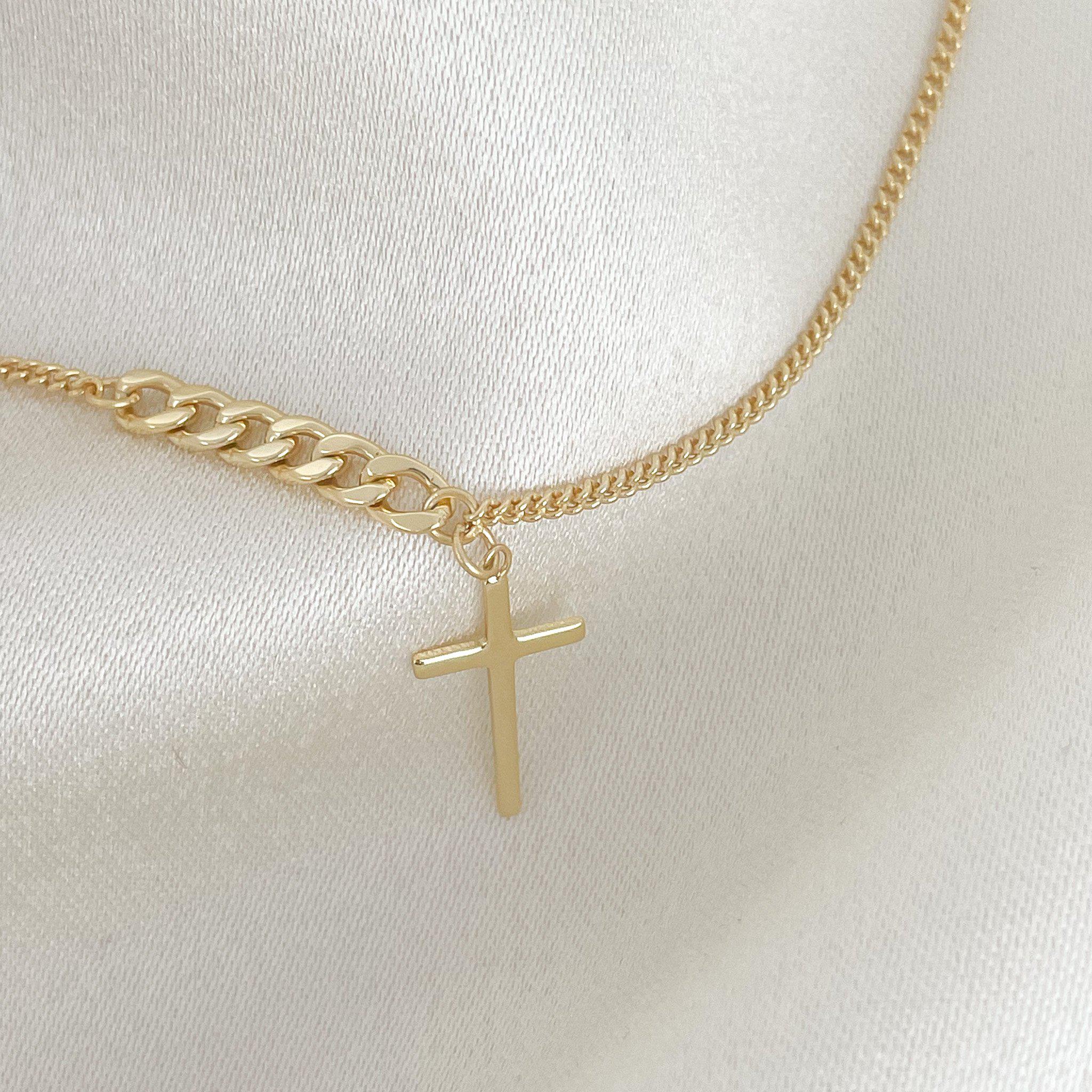 Gold Cross Necklace - Dos Nueve Studio