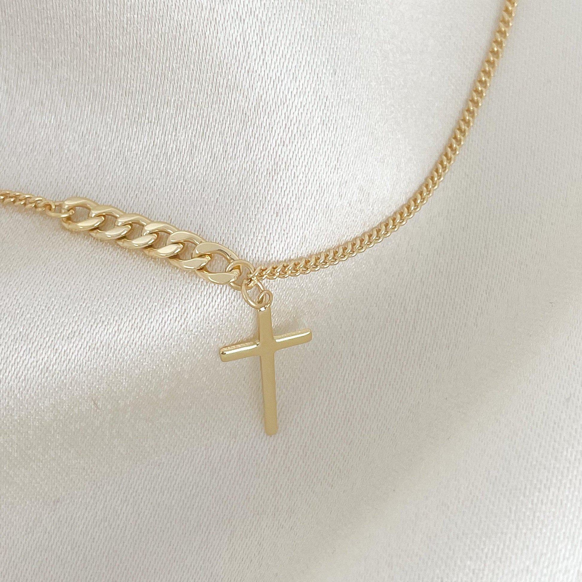Gold Cross Necklace - Dos Nueve Studio