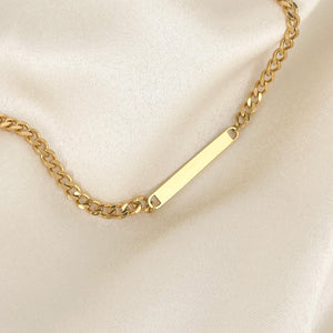 ID Chain Necklace in 18K PVD Gold Plated Wilder Tag Necklace