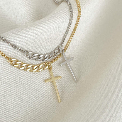 Silver Cross Necklace - Dos Nueve Studio