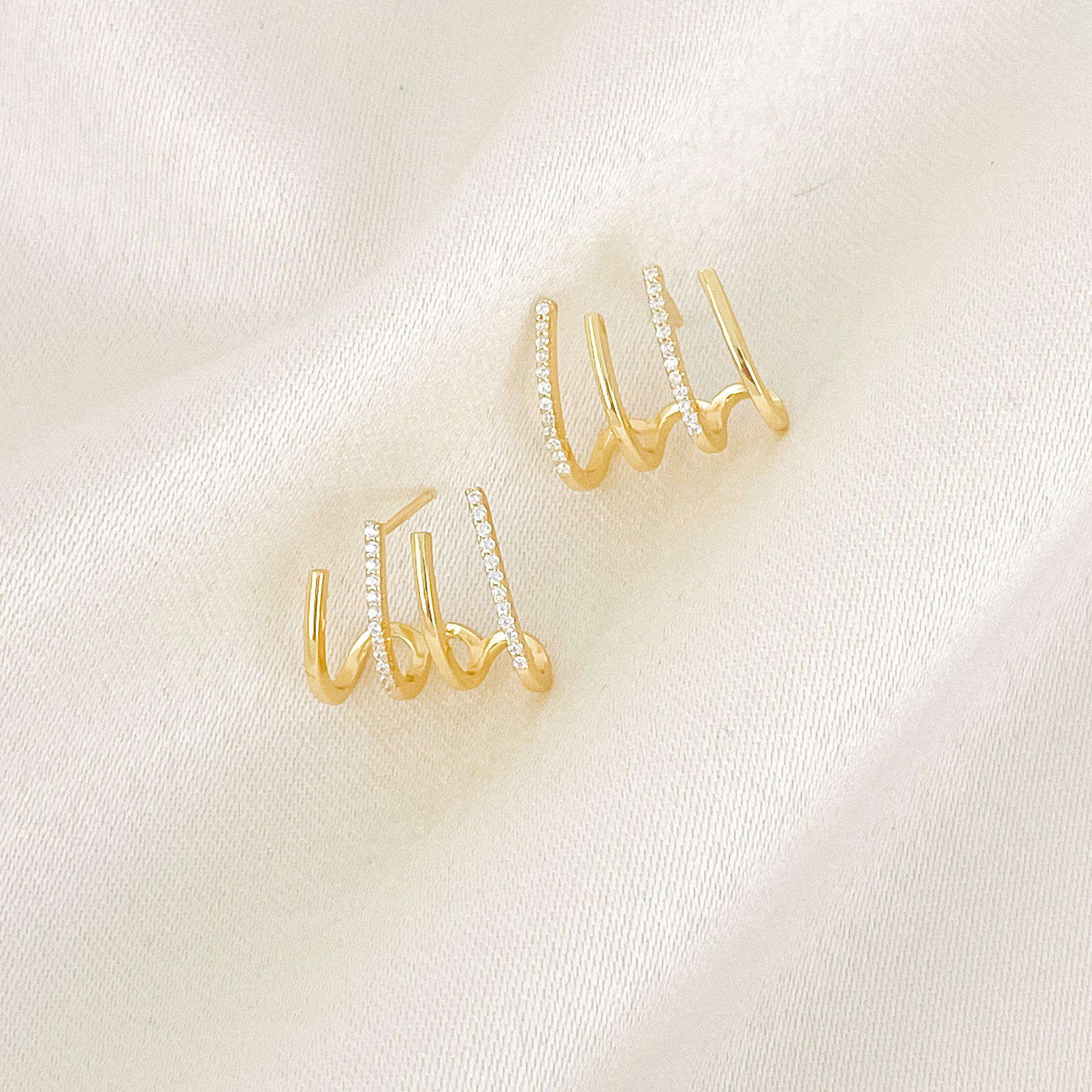Gold Crawler Earring