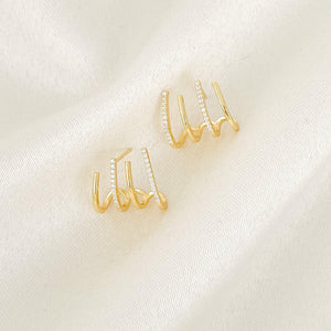 Crystal Cage Huggie Earrings