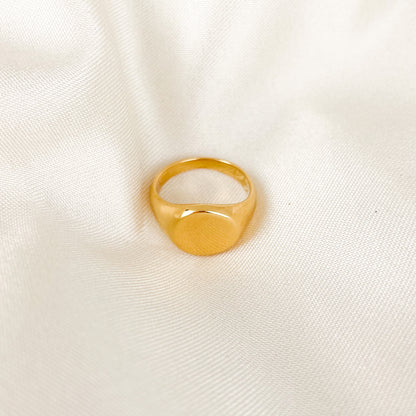 18K PVD Gold Plated Signet Ring